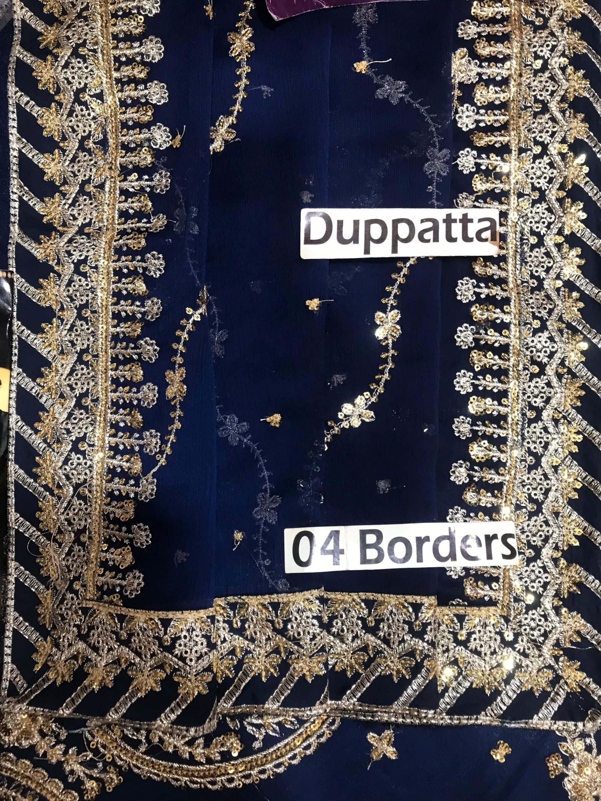 Chiffon Embroidered Unstitched (8) Chiffon Embroidered Dress