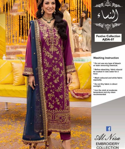 Luxury Chiffon Embroidered Dress