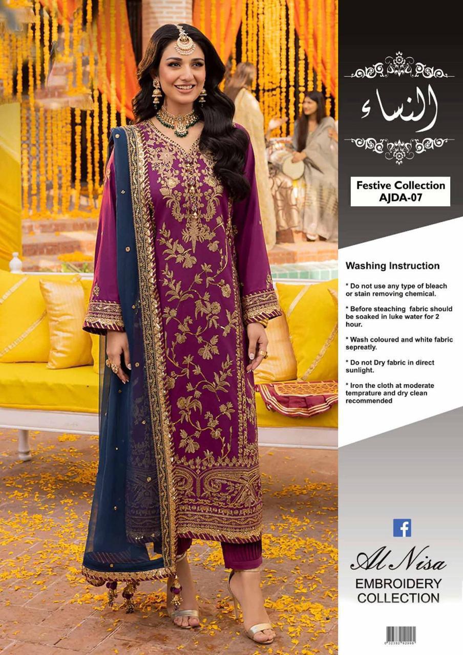 Luxury Chiffon - Asim Jofa (2) Luxury Chiffon Embroidered Dress