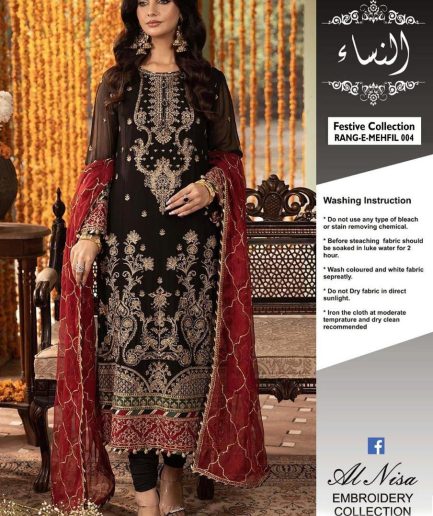 Luxury Chiffon Embroidered Dress