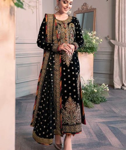 Embroidered Velvet Dress Unstitched Asim Jofa